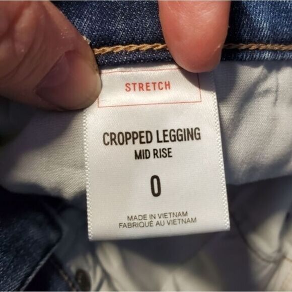 Express Women's Size 0 Cropped Legging Mid Rise Distressed Jeans 26x25 - Picture 5 of 9